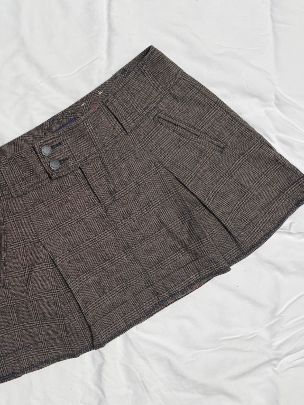 VINTAGE y2k American Eagle plaid pleated low-rise micro skirt